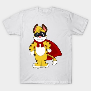 Tiger as Hero with Mask & Cape T-Shirt